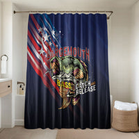 Largemouth Bass Fishing Bathroom Set American Flag