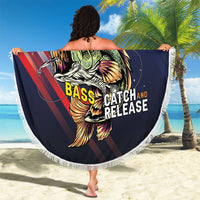 Largemouth Bass Fishing Beach Blanket American Flag