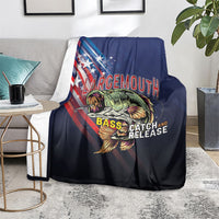 Largemouth Bass Fishing Blanket American Flag