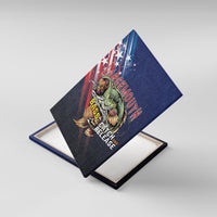 Largemouth Bass Fishing Canvas Wall Art American Flag
