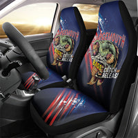 Largemouth Bass Fishing Car Seat Cover American Flag