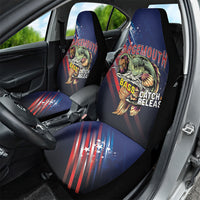 Largemouth Bass Fishing Car Seat Cover American Flag