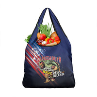 Largemouth Bass Fishing Grocery Bag American Flag