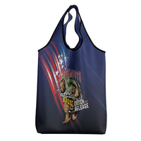 Largemouth Bass Fishing Grocery Bag American Flag