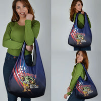 Largemouth Bass Fishing Grocery Bag American Flag