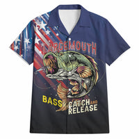 Personalized Largemouth Bass Fishing Hawaiian Shirt American Flag