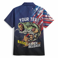 Personalized Largemouth Bass Fishing Hawaiian Shirt American Flag
