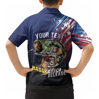 Personalized Largemouth Bass Fishing Hawaiian Shirt American Flag