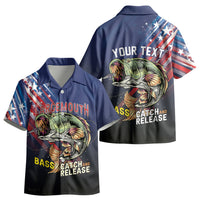 Personalized Largemouth Bass Fishing Kid Hawaiian Shirt American Flag