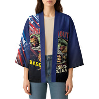 Personalized Largemouth Bass Fishing Kimono American Flag