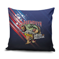 Largemouth Bass Fishing Pillow Cover American Flag