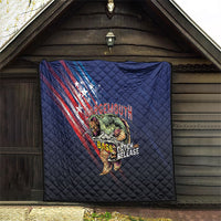 Largemouth Bass Fishing Quilt American Flag