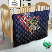 Largemouth Bass Fishing Quilt American Flag