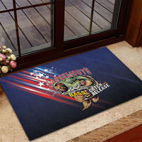 Largemouth Bass Fishing Rubber Doormat American Flag