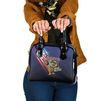 Largemouth Bass Fishing Shoulder Handbag American Flag