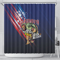 Largemouth Bass Fishing Shower Curtain American Flag