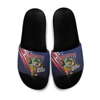 Largemouth Bass Fishing Slide Sandals American Flag