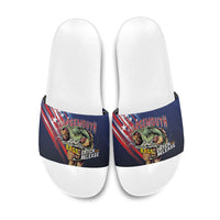 Largemouth Bass Fishing Slide Sandals American Flag