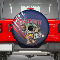 Largemouth Bass Fishing Spare Tire Cover American Flag
