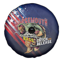 Largemouth Bass Fishing Spare Tire Cover American Flag