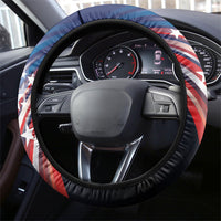 Largemouth Bass Fishing Steering Wheel Cover American Flag