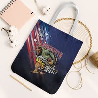 Largemouth Bass Fishing Tote Bag American Flag