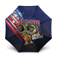 Largemouth Bass Fishing Umbrella American Flag
