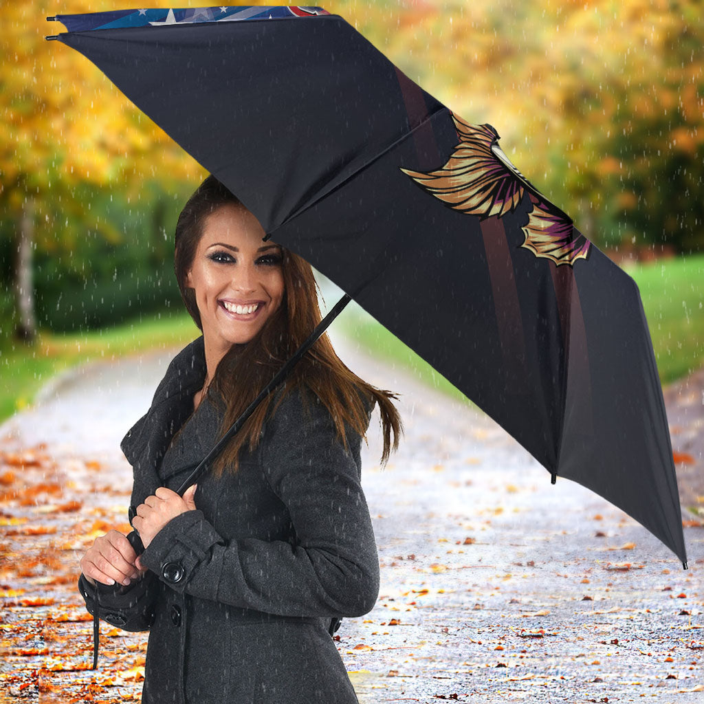 Largemouth Bass Fishing Umbrella American Flag