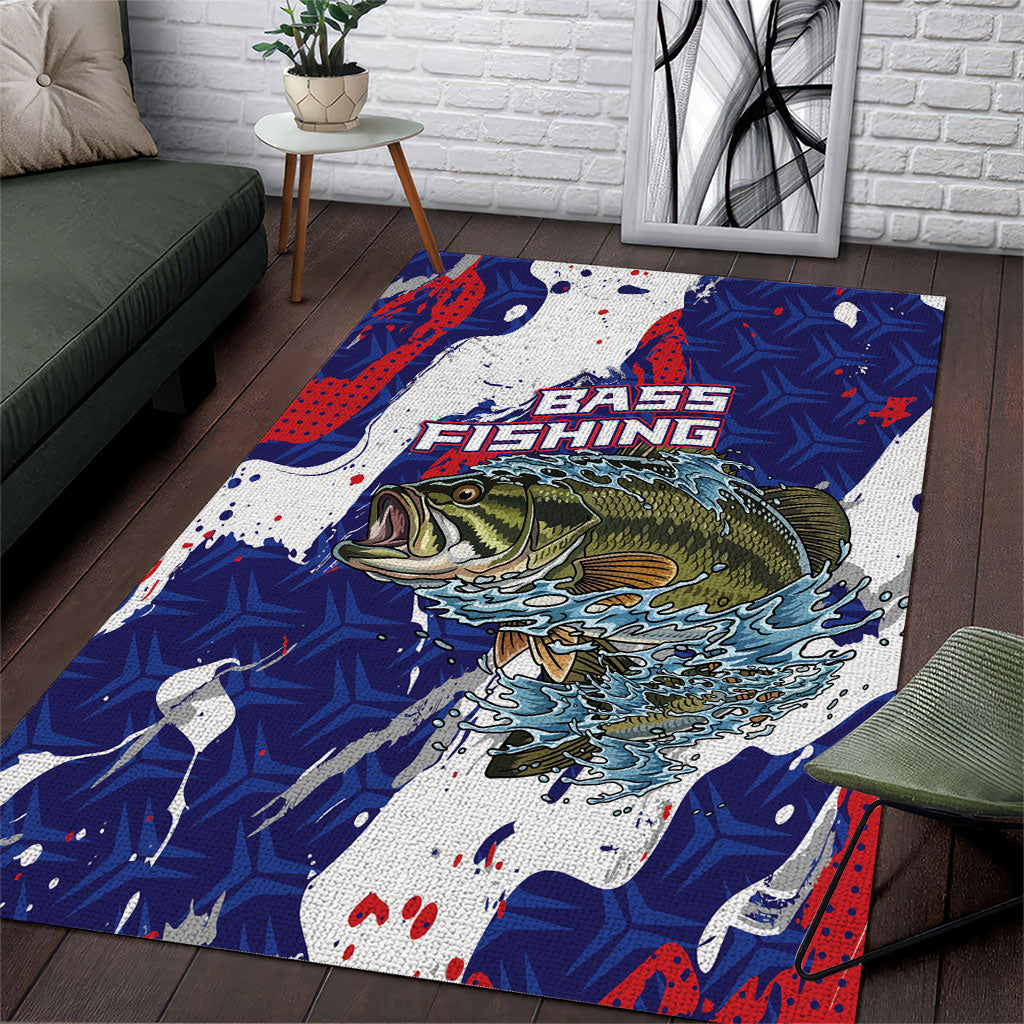 Largemouth Bass Tournament Fishing Area Rug