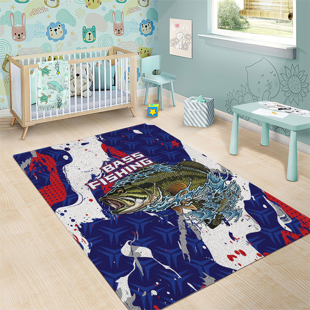 Largemouth Bass Tournament Fishing Area Rug