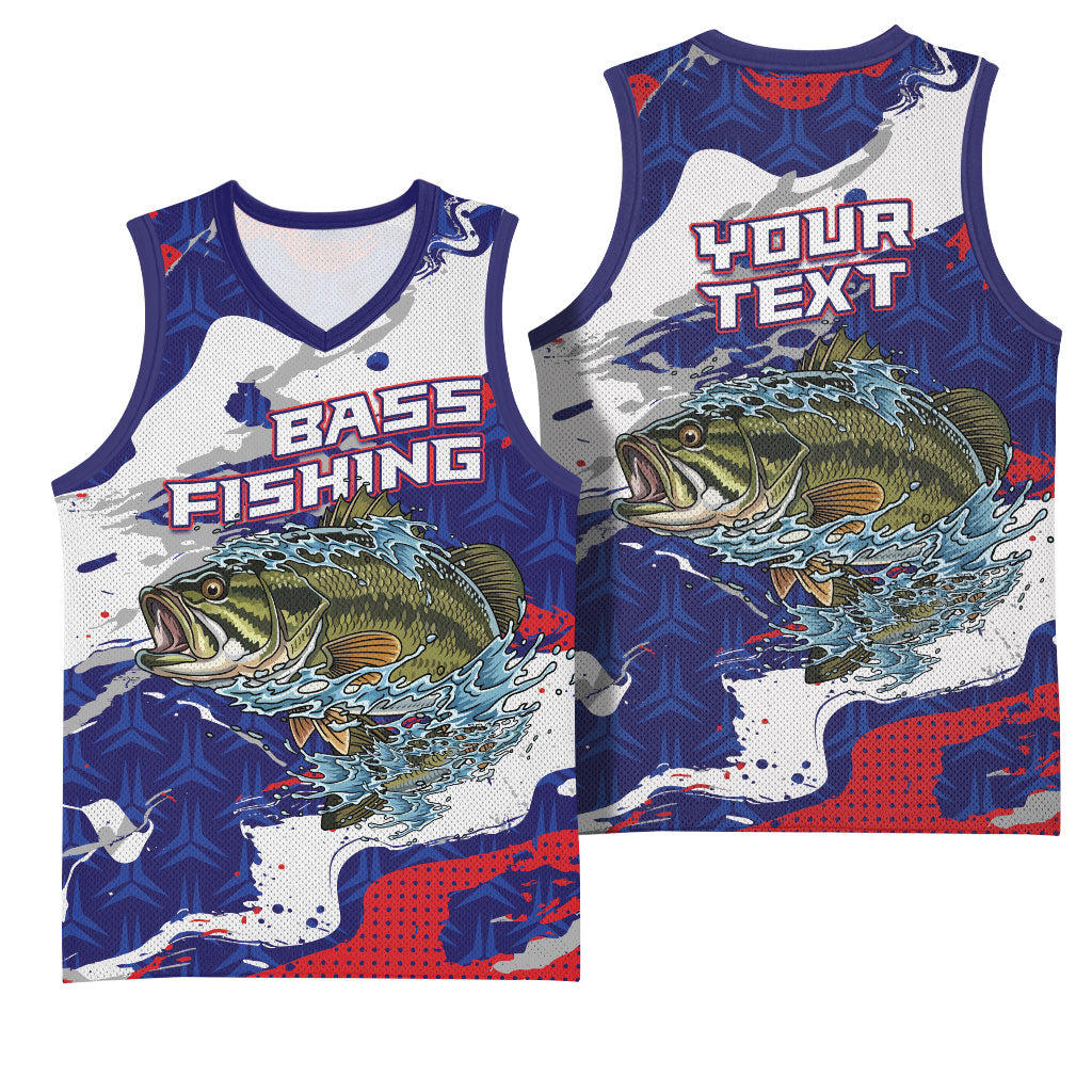 Personalized Largemouth Bass Tournament Fishing Basketball Jersey