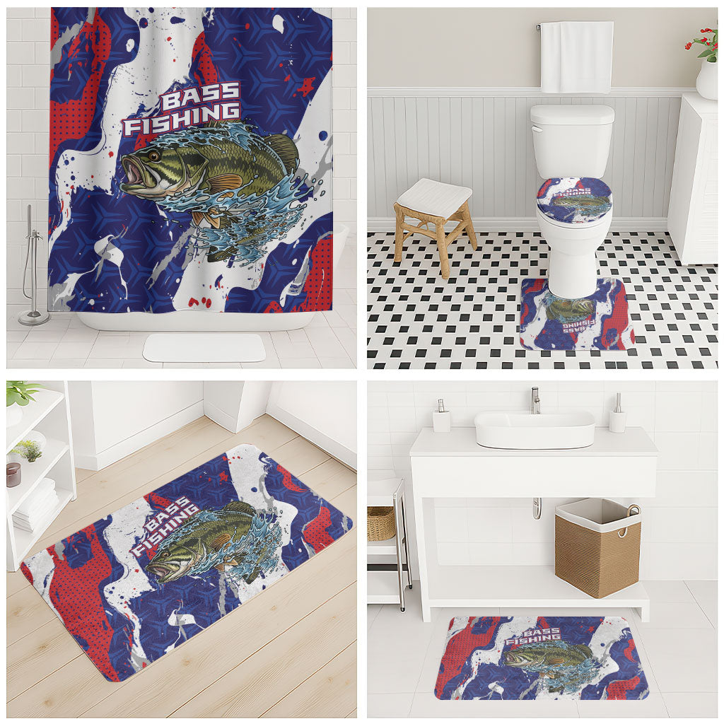 Largemouth Bass Tournament Fishing Bathroom Set