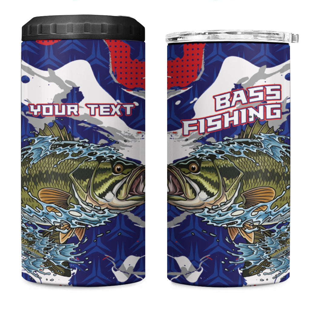 Personalized Largemouth Bass Tournament Fishing 4 in 1 Can Cooler Tumbler