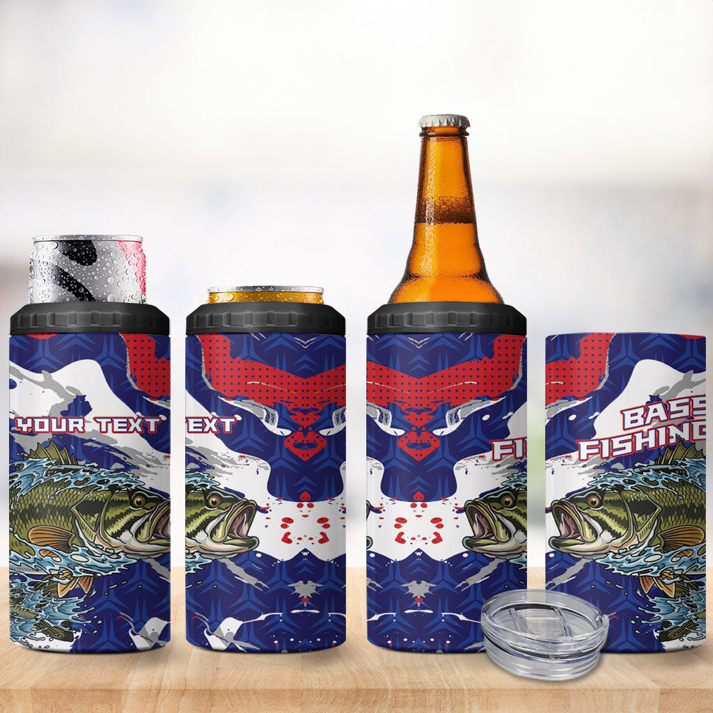 Personalized Largemouth Bass Tournament Fishing 4 in 1 Can Cooler Tumbler
