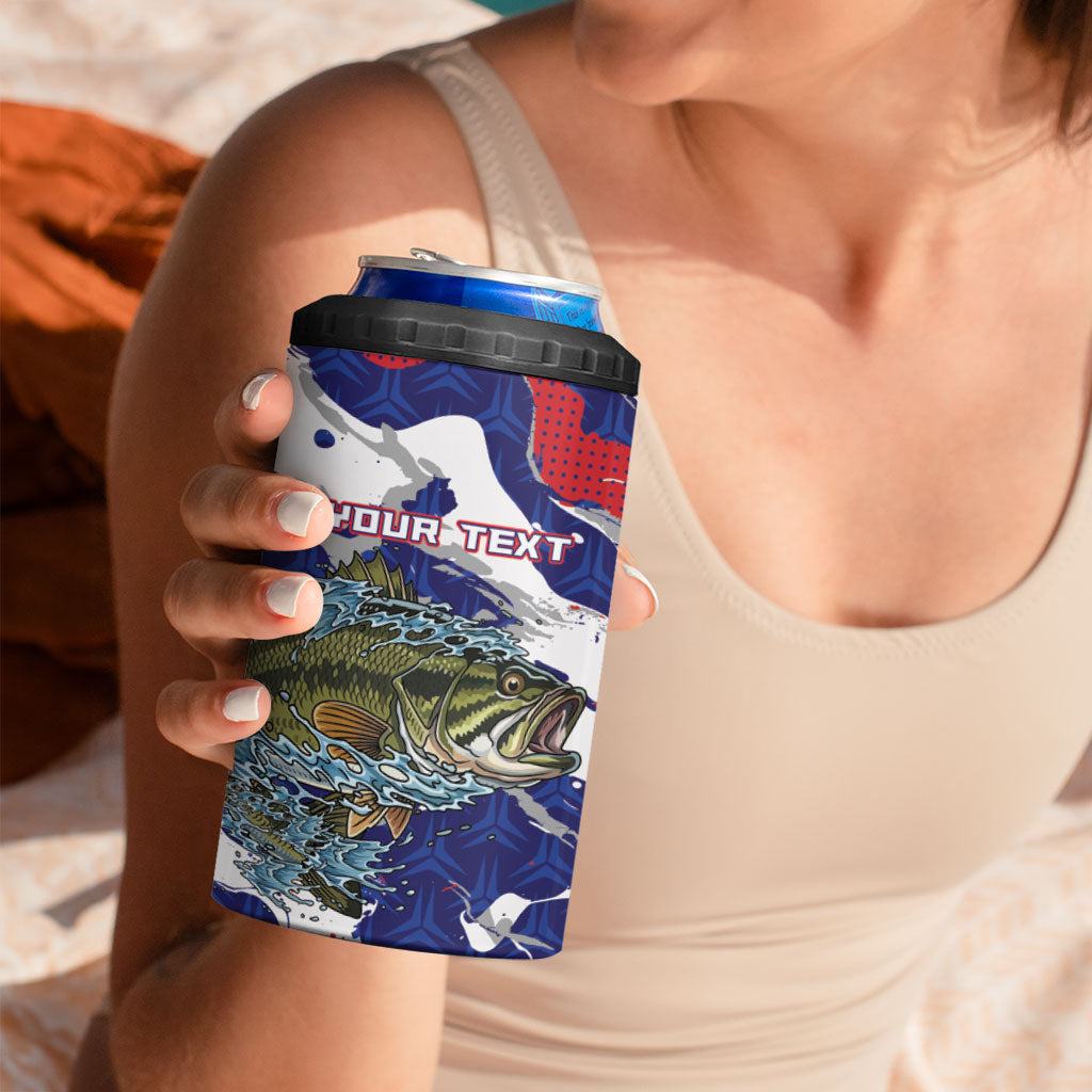 Personalized Largemouth Bass Tournament Fishing 4 in 1 Can Cooler Tumbler