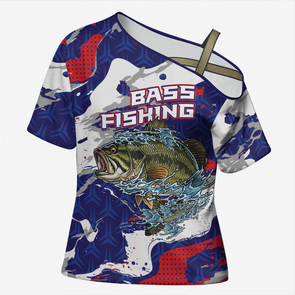 Personalized Largemouth Bass Tournament Fishing Cross Shoulder Shirt