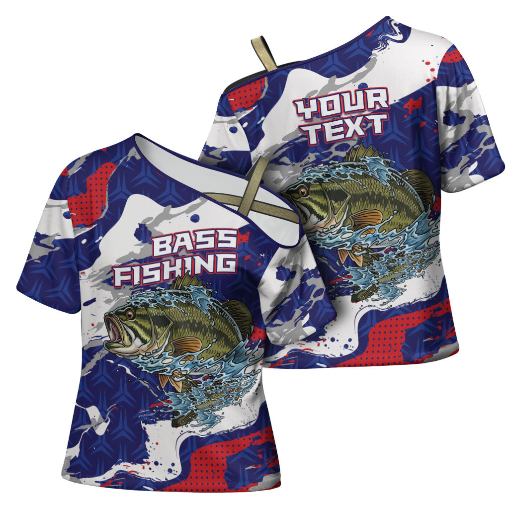 Personalized Largemouth Bass Tournament Fishing Cross Shoulder Shirt