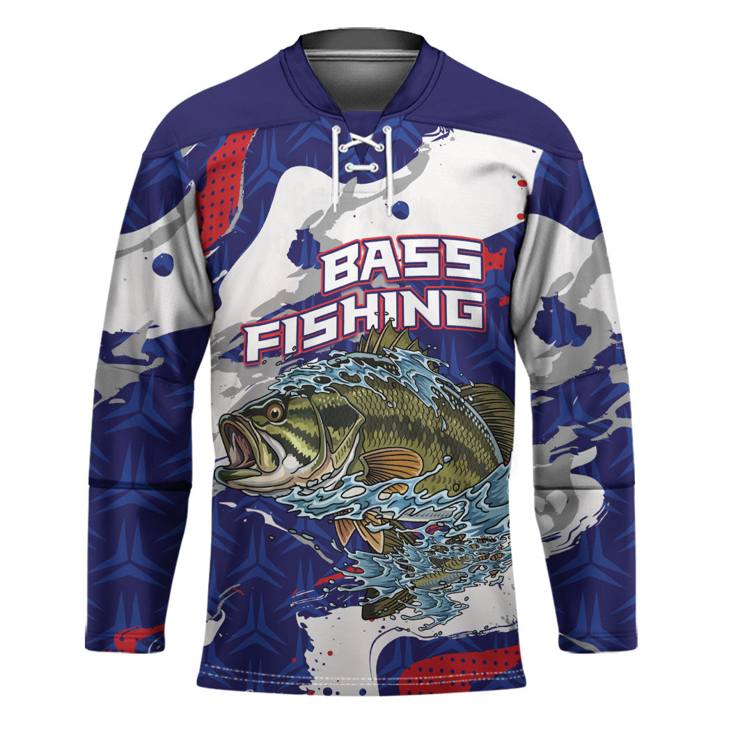 Personalized Largemouth Bass Tournament Fishing Hockey Jersey