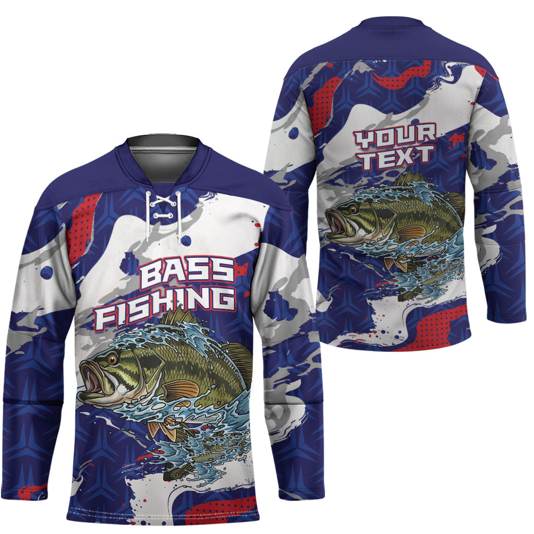 Personalized Largemouth Bass Tournament Fishing Hockey Jersey
