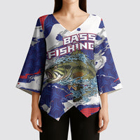 Personalized Largemouth Bass Tournament Fishing Kimono Sleeve Blouse