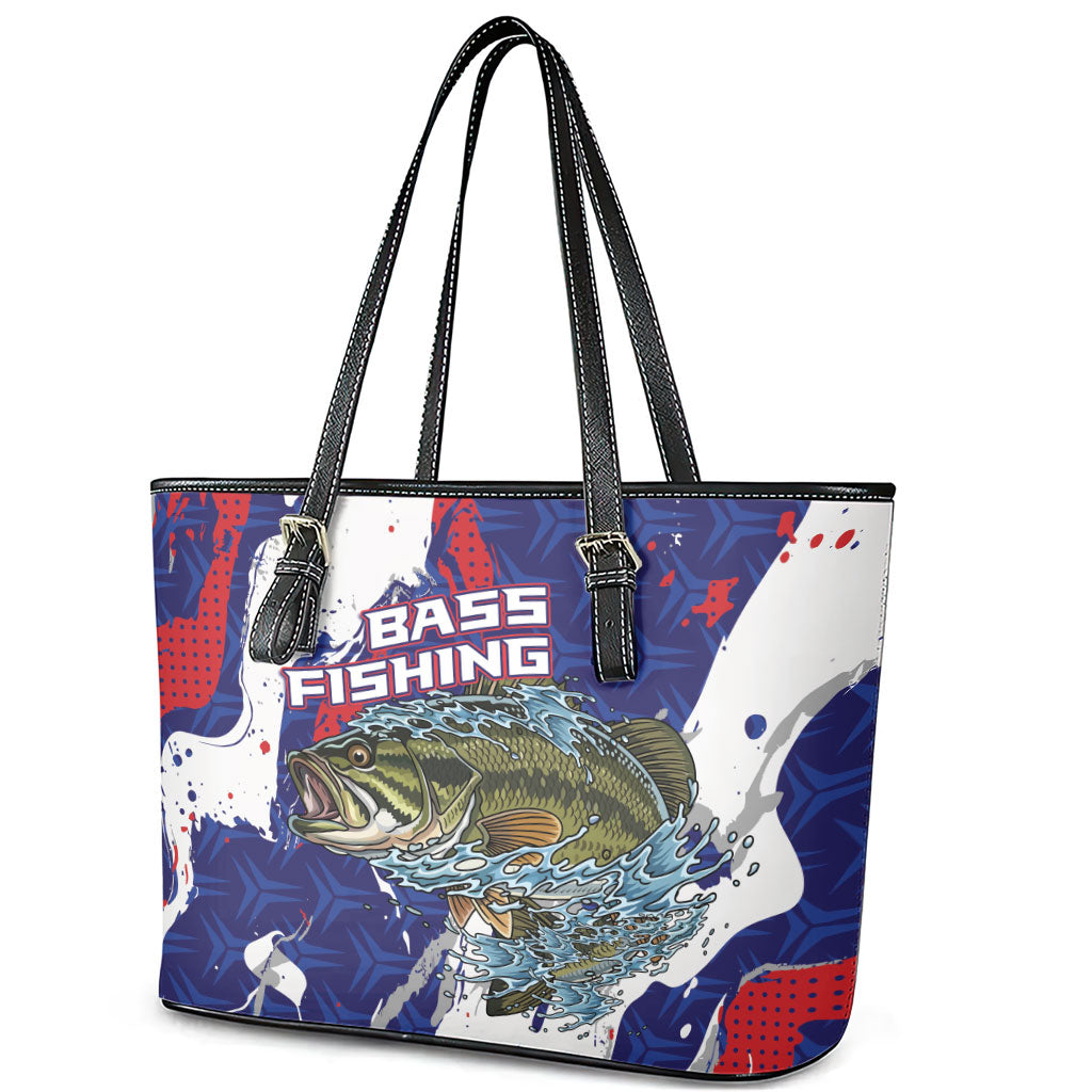 Largemouth Bass Tournament Fishing Leather Tote Bag