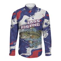 Personalized Largemouth Bass Tournament Fishing Long Sleeve Button Shirt
