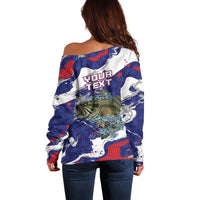 Personalized Largemouth Bass Tournament Fishing Off Shoulder Sweater