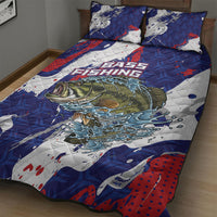 Largemouth Bass Tournament Fishing Quilt Bed Set
