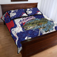 Largemouth Bass Tournament Fishing Quilt Bed Set