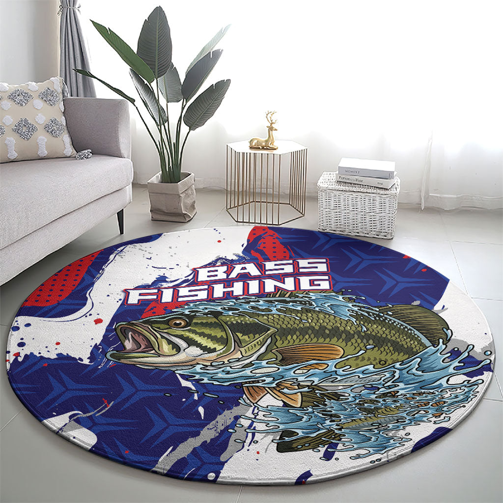 Largemouth Bass Tournament Fishing Round Carpet
