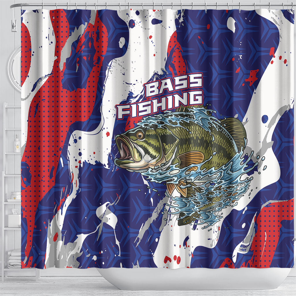 Largemouth Bass Tournament Fishing Shower Curtain