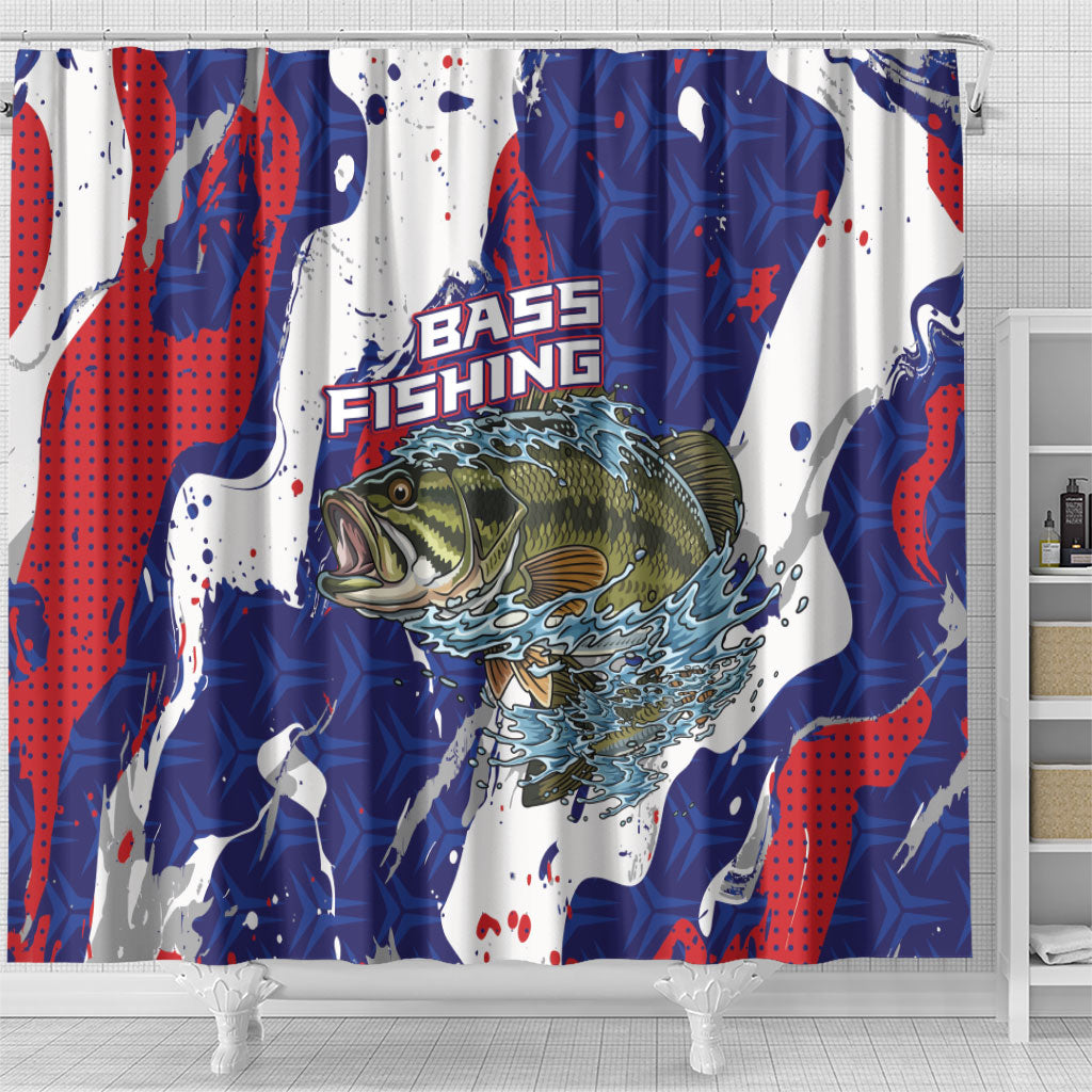 Largemouth Bass Tournament Fishing Shower Curtain