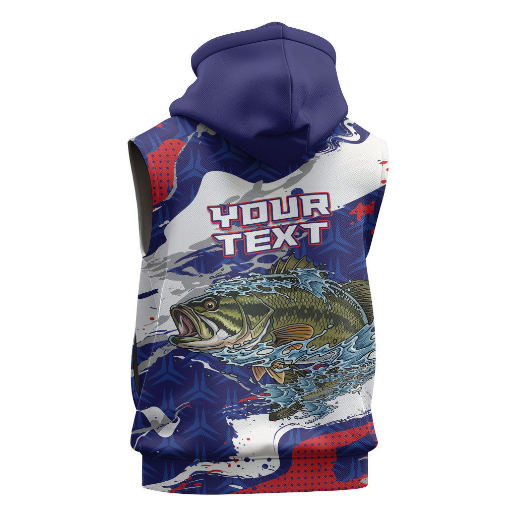 Personalized Largemouth Bass Tournament Fishing Sleeveless Hoodie