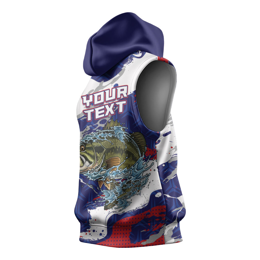 Personalized Largemouth Bass Tournament Fishing Sleeveless Hoodie